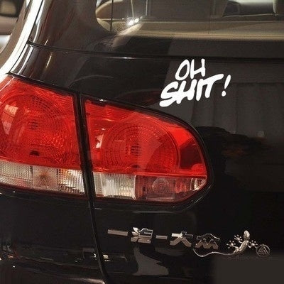 Hot Oh Shit Funny Vinyl Cars Stickers Personalized Car Decal Window Decal Wall Stickers ()