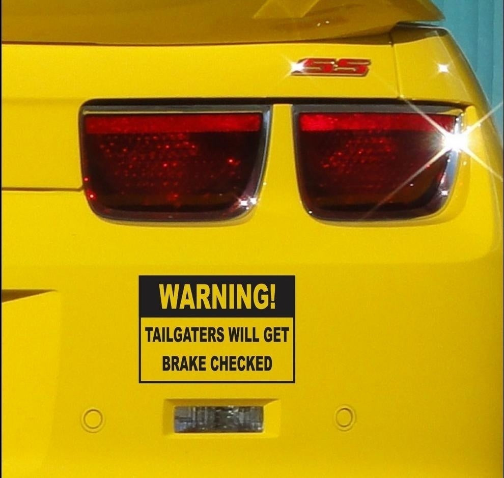 Fashion Funny Warning to Tailgater Bumper Sticker Vinyl Decal for Car Truck Suv Window