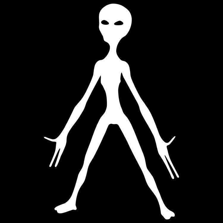 New Fashion 9.5*15CM Funny Alien Cartoon Car Stickers Motorcycle Decals Decorative Stickers Car Styling