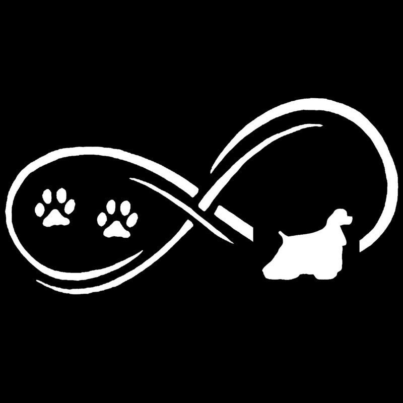 Fashion 17.7*8.9CM Cocker Spaniel Dog Paw Print Vinyl Decal Car Stickers Car Styling Bumper Decoration