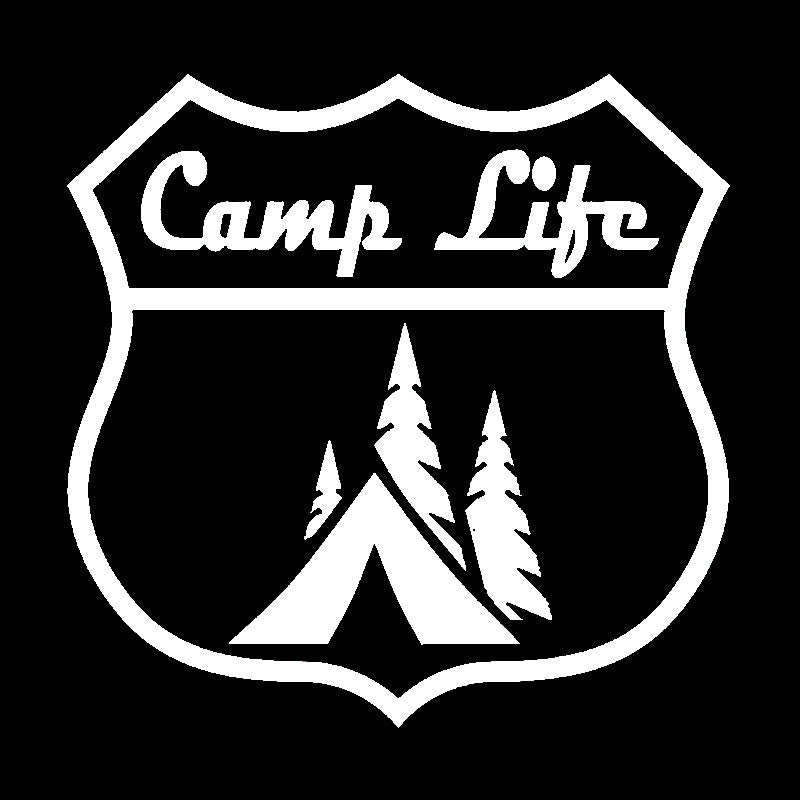 14X14CM CAMP LIFE Roadsign Camping Hiker Outdoor Originality Vinyl Decal Black/Silver Car Sticker Car-styling