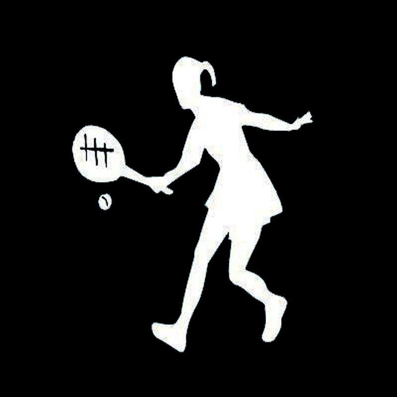 Hot 9.5cm*12cm Car Styling Play Tennis Sports Car Stickers Girl Vinyl