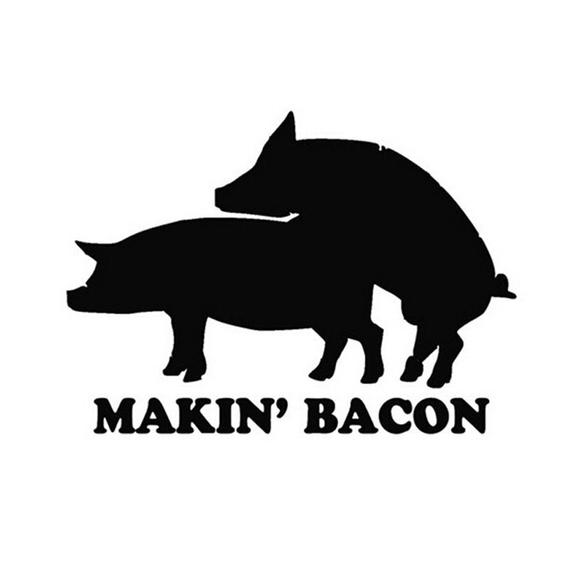 Hot 14*10CM MAKING BACON PIG Waterproof Decorative Car Sticker Decal Car Styling Accessories