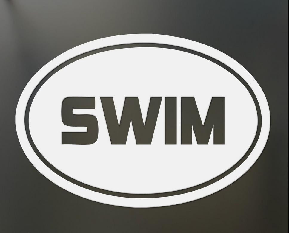 2018 NEW SWIM Oval Decal Bumper Sticker swimming triathlon Racing