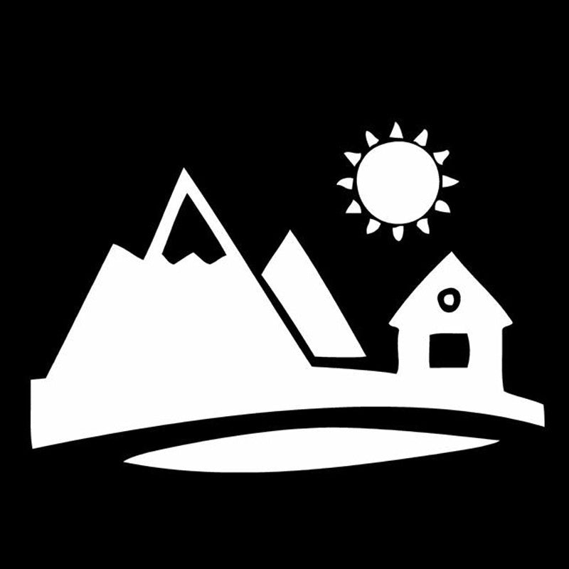 New Hot 16.6cm*11.8cm Farming Landscape Mountains Car Sticker Decor Decal