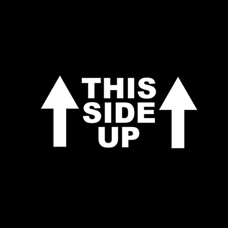 Hot 17*8CM THIS SIDE UP Personality Text Car Sticker Automobile Styling Accessories Decorative Decals
