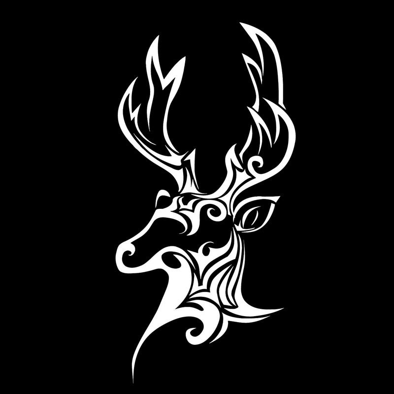 Hot 1PCS 10*20CM Hunting Deer Horn Animal Head Vinyl Car Sticker Motorcycle Decal