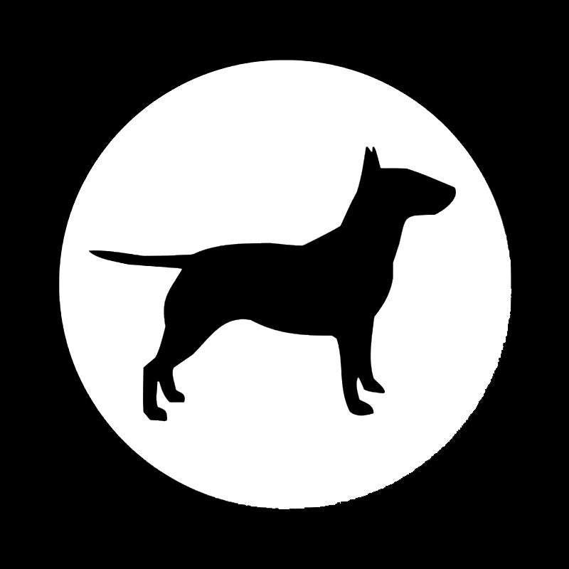 New Fashion 14.2*14.2CM Bull Terrier Dog Car Stickers Cute Vinyl Decal Car Styling Bumper Decoration