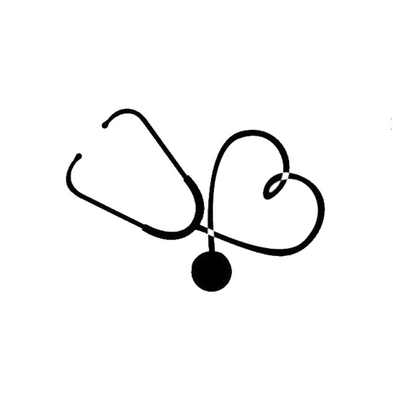 New Fashion 11.3*16 cm sticker on the heart of the car doctor, nurse stethoscope love stylish, vinyl decal sticker