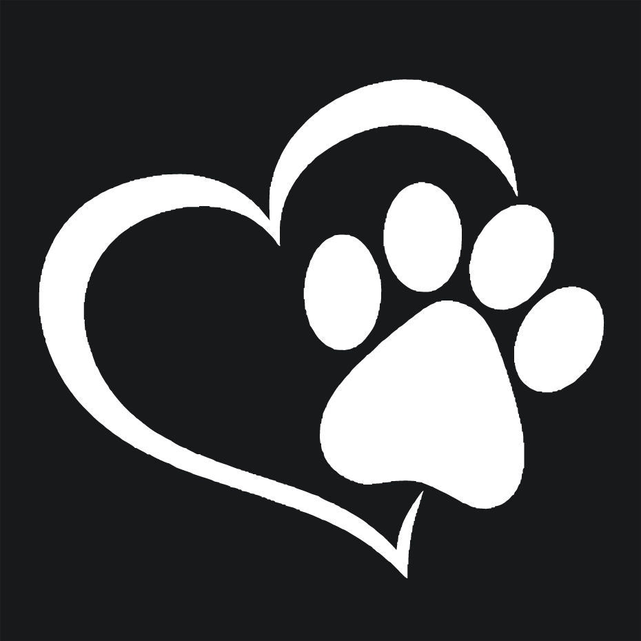 New Fashion 14.1*12.4CM Love The Dog Paw Print Window Decoration Decal Creative Motorcycle Car Stickers