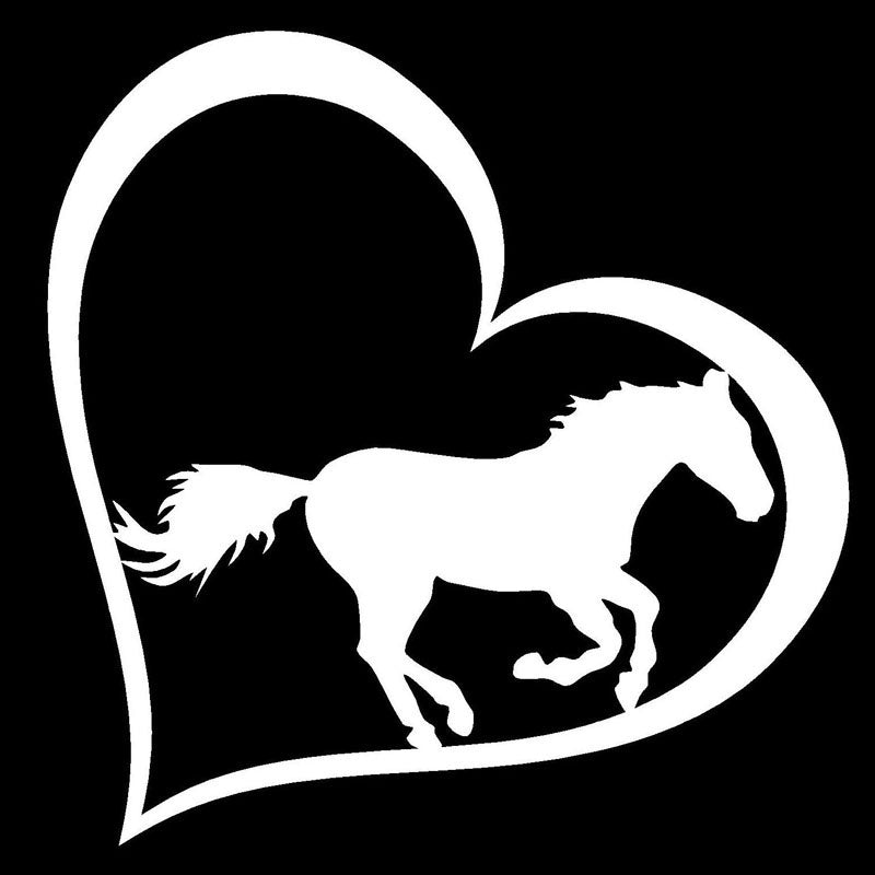 Fashion 14*14CM Horse Heart Lovely Animal Car Styling Bumper Decal Car Stickers Accessories