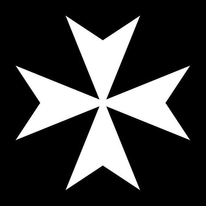 Hot 9.5*9.5CM Maltese Cross Car Sticker Cartoon Motorcycle Vinyl Decals