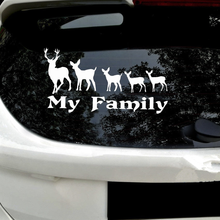 Fashion 1pcs 12*23cm My Deer Family Vinyl PVC Decal Sticker Car Truck Motorcycle Sticker Decal