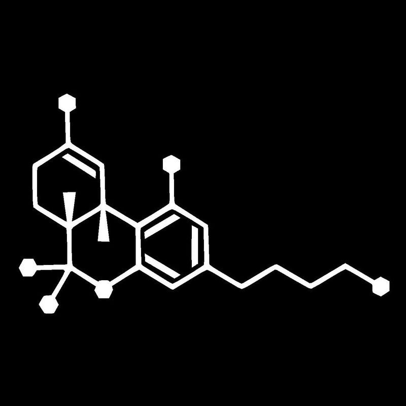 High-quality 20.5*12.1CM THC MOLECULE Vinyl Decal Sticker Personalized Car Motorcycle Car Styling