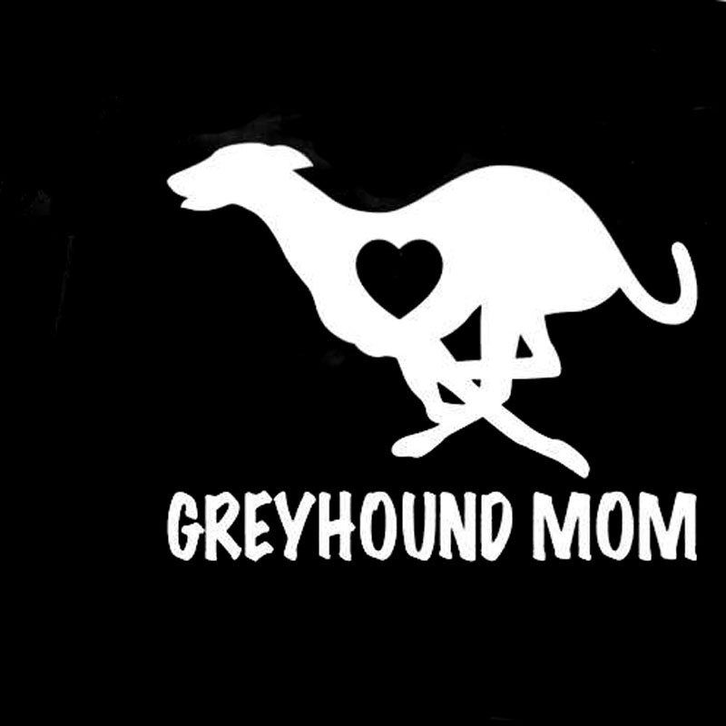 Hot 12CM*9CM Greyhound Mom Love Heart - Dog Puppy Vinyl Decal Motorcycle Car Sticker