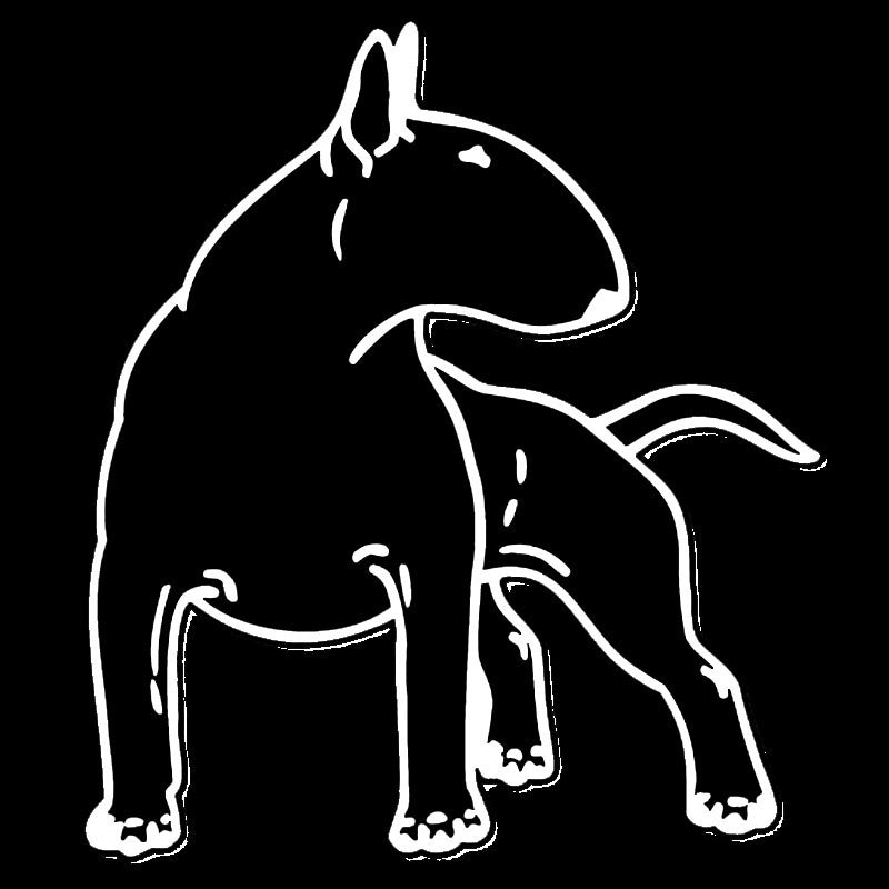 New Brand 12.3*14CM Bull Terrier Dog Car Bumper Stickers Funny Decals Car Styling Decoration Accessories