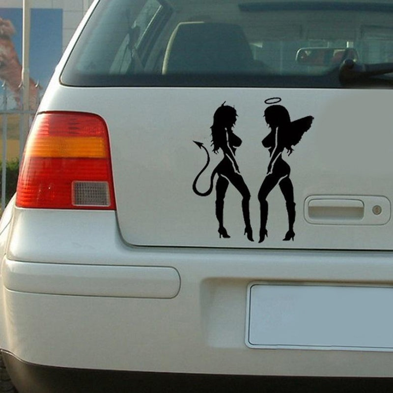 2018 NEW 1PCS 16*11CM The Angel and The Devil Vinyl PVC Car Stickers Decal