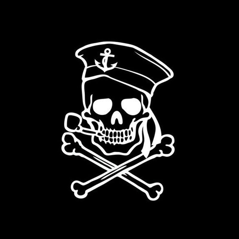 New Fashion 1PCS 11.5*16cm Pirate Skull Car Sticker Funny Motorcycle Car Accessories Vinyl Full Body Car Styling Sticker