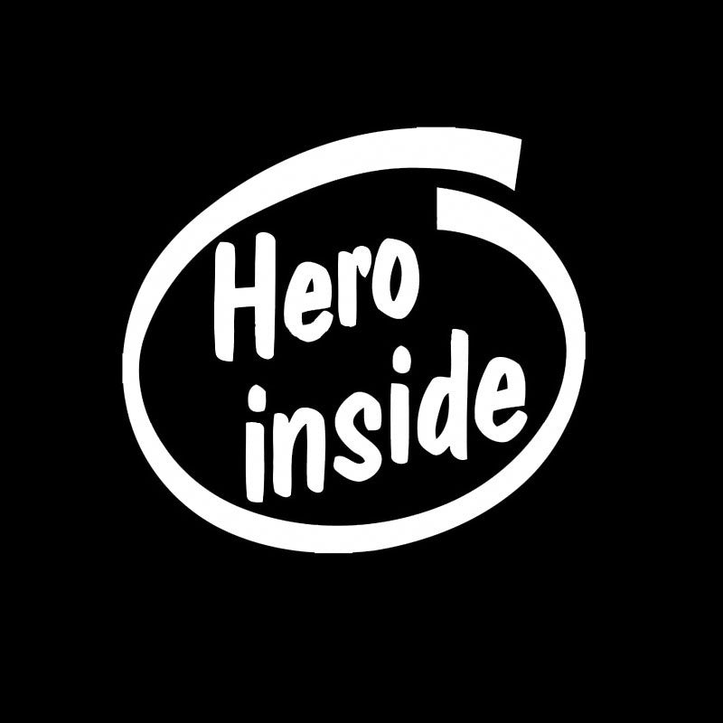 Fashion 1PCS 13*13CM Hero Inside Funny Cute Auto Car Sticker Decal Waterproof Removable PVC Vinyl Sticker