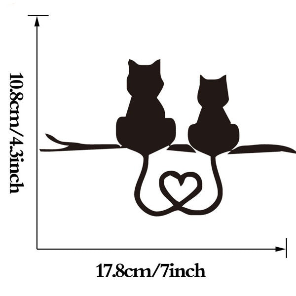 High-quality 1PCS 17.8*10.8CM Cats Resting Together Car Sticker Cat Lover Vinyl Self Adhesive Auto Car Head Car Styling Animal Decals