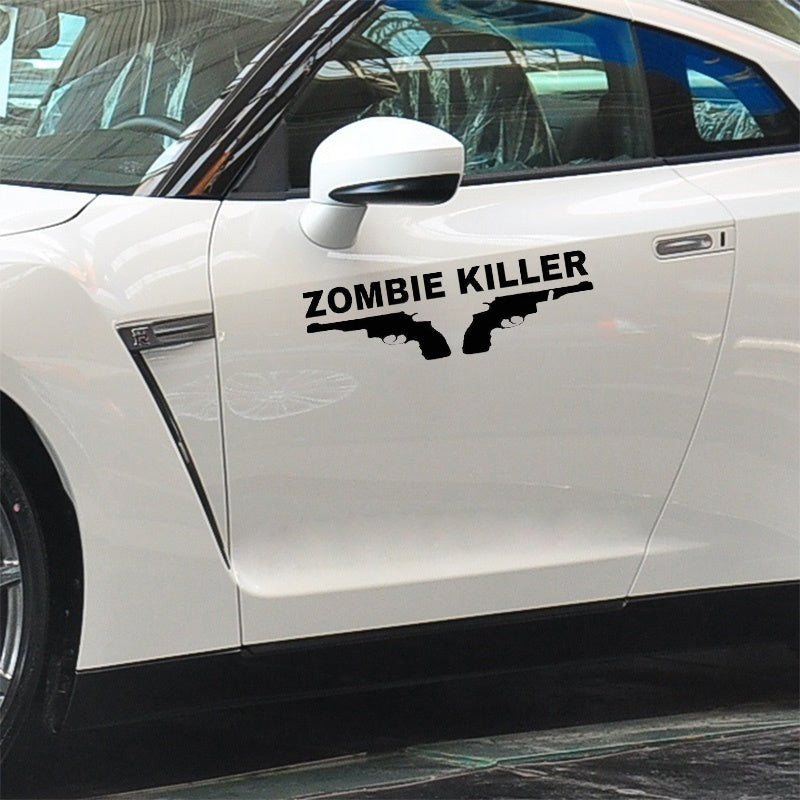 Hot 1PCS 20CM*6.2CM Zombie Killer Sticker Decal JDM Drift Hoon Car Ute Car Stickers Car Styling Accessories Black