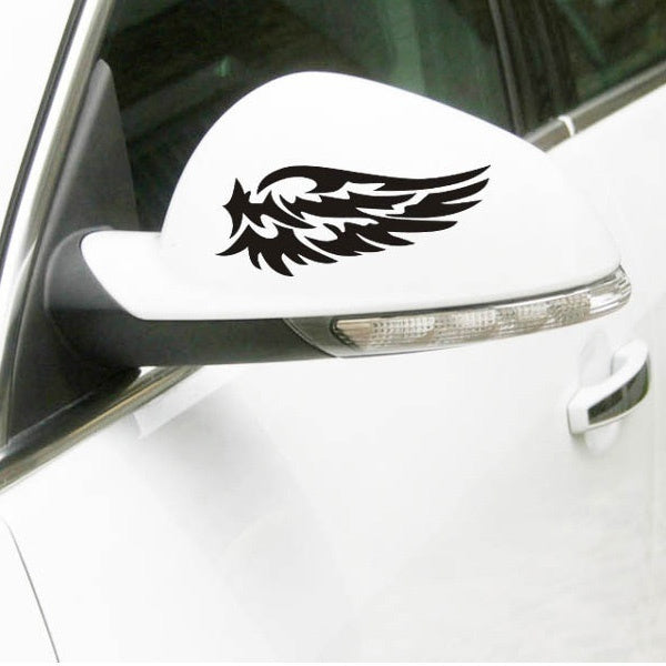 Hot 1Pair 8*16cm Angel Wings Lovely Vinyl PVC Waterproof Removable Car Sticker Car Rearview Mirror Sticker Decal