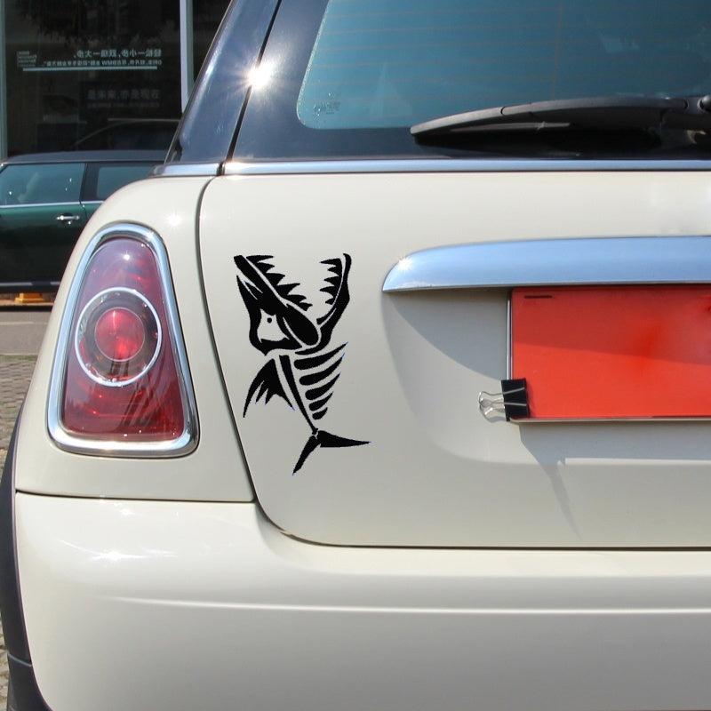 1PCS 15.3*9.5cm Fish Bones Car Stickers for Motorcycles Car Decor Waterproof Vinyl Decal Go Fishing Outdoor Car Sticker