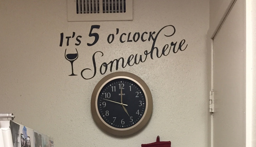 New Brand It's 5 O'clock Somewhere Vinyl Wall Decal Quotes Wall Stickers Inspirational Decals Home Decor Decals