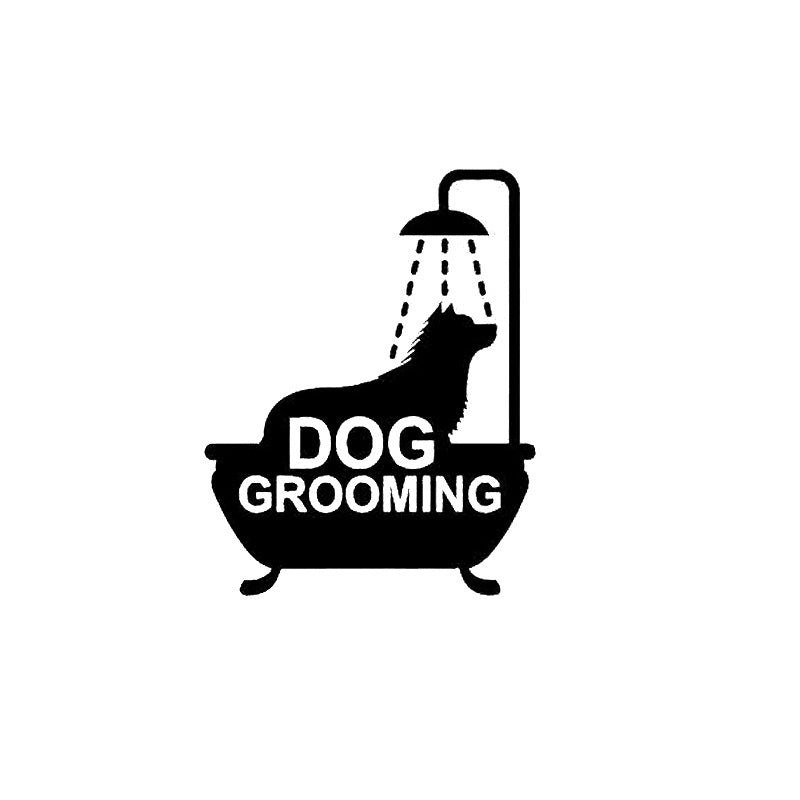 Grooming Salon Wall Pet Shop Vinyl Sticker Decals Dog Scissors Decor Interior Art Murals Window 45 CM x 57 CM
