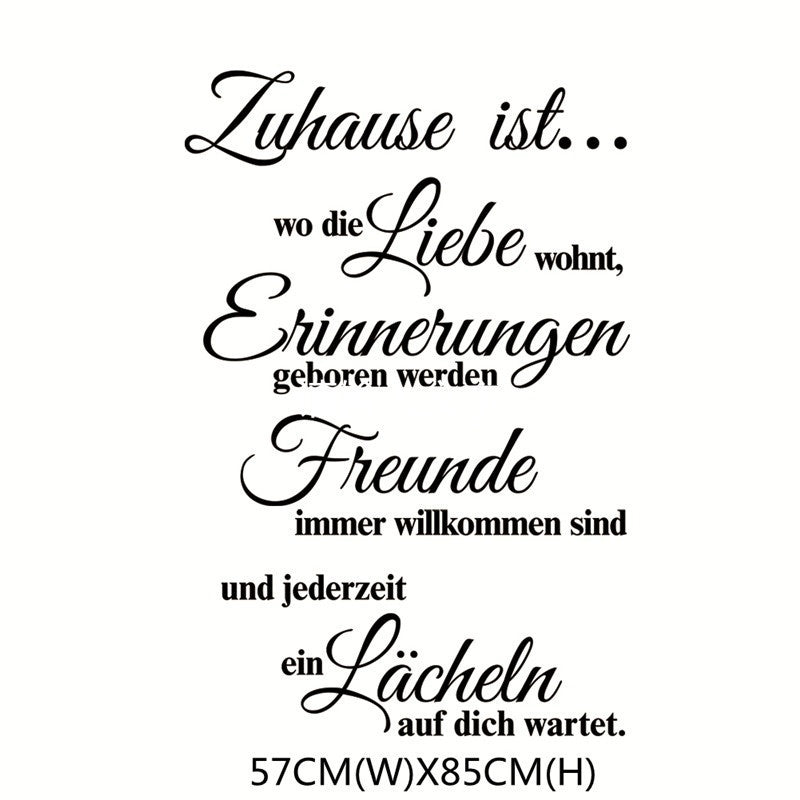 High-quality Wandtattoo Zuhause Ist Wo Die Liebe 57cmx85cm