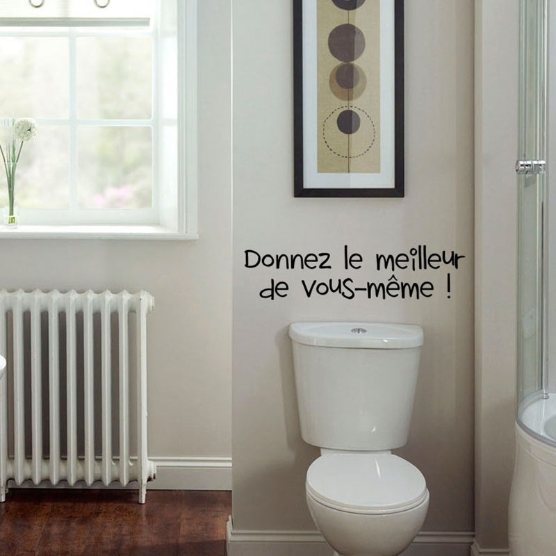 Fashion French Toilet WC Sticker Vinyl Wall Stickers