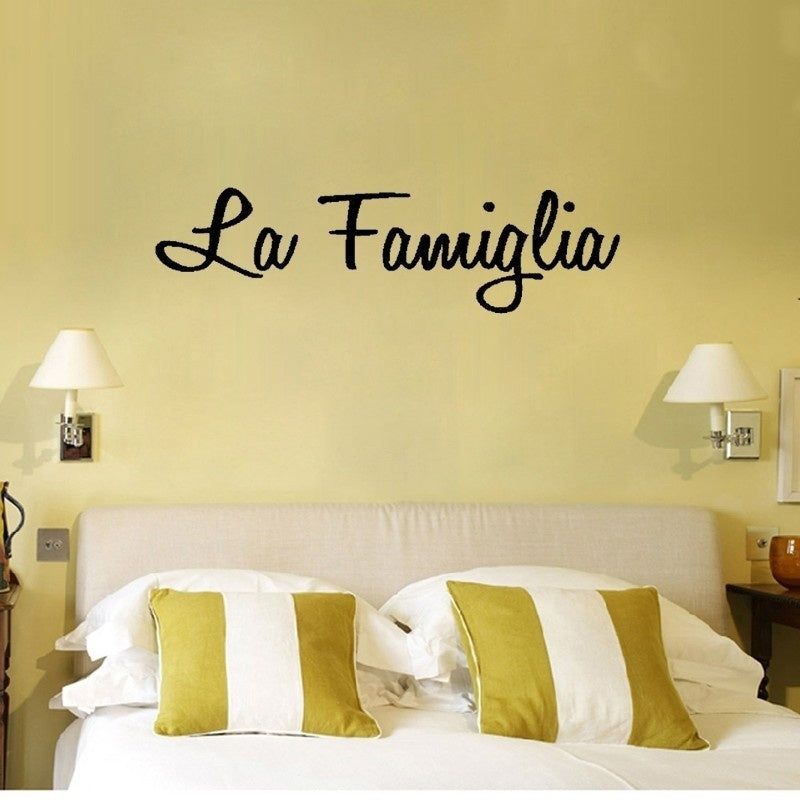 High-quality La Famiglia Italian Kitchen Wall Decal Sticker Bedroom Home Decor Living Room Black