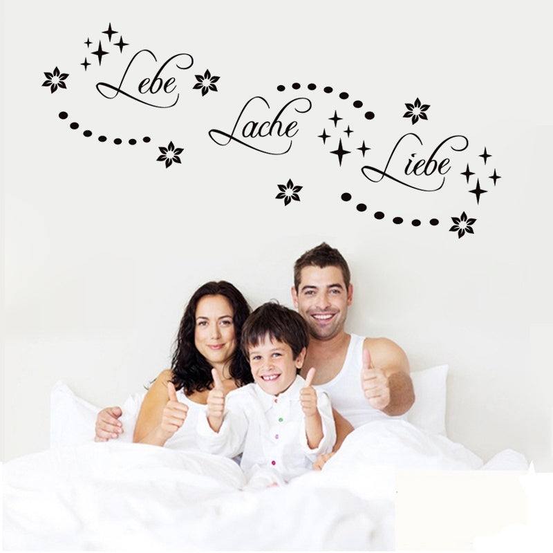 Wandtattoo Lebe Lache Liebe Wandsticker Deko Blumen Aufkleber