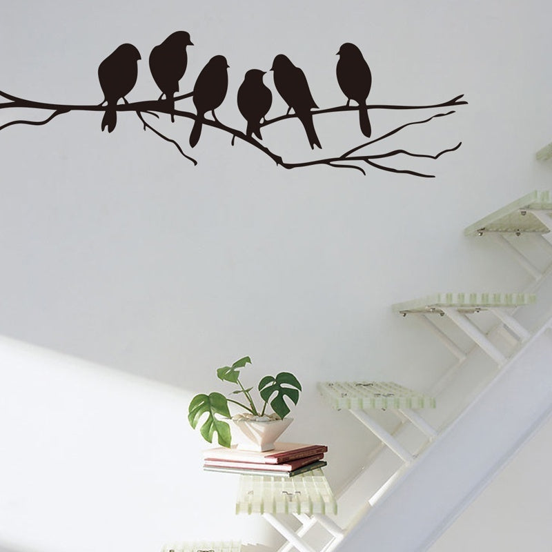 Hot Black Bird Tree Branch Art Home Mural Decor DIY Wall stickers