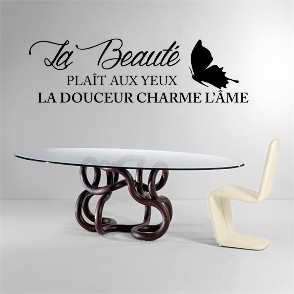 New Fashion French quote wall sticker home decoration family quote wallpaper