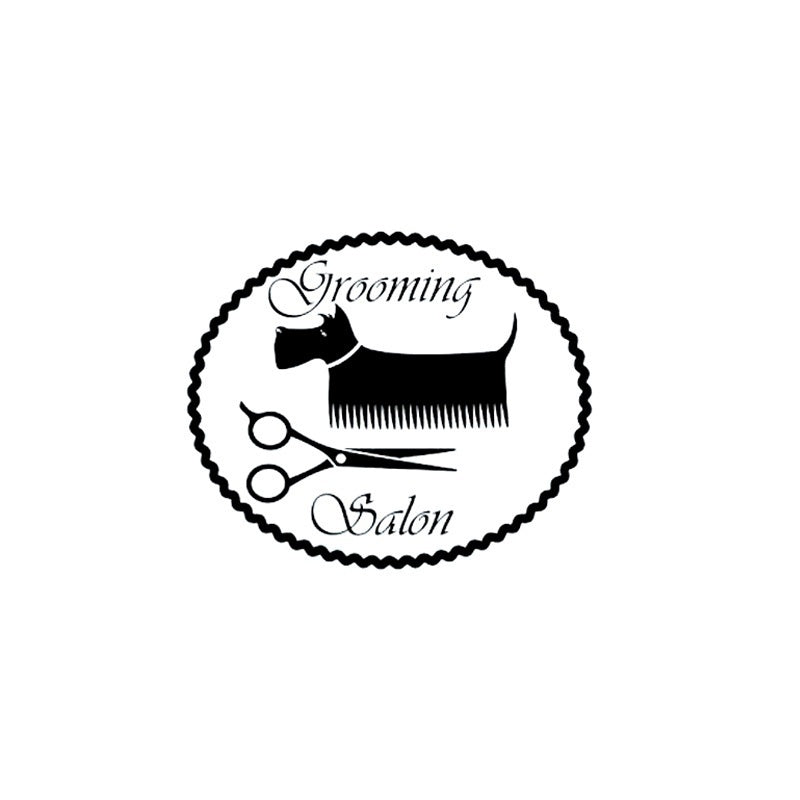 Grooming Salon Wall Pet Shop Vinyl Sticker Decals Dog Scissors Decor Interior Art Murals Window