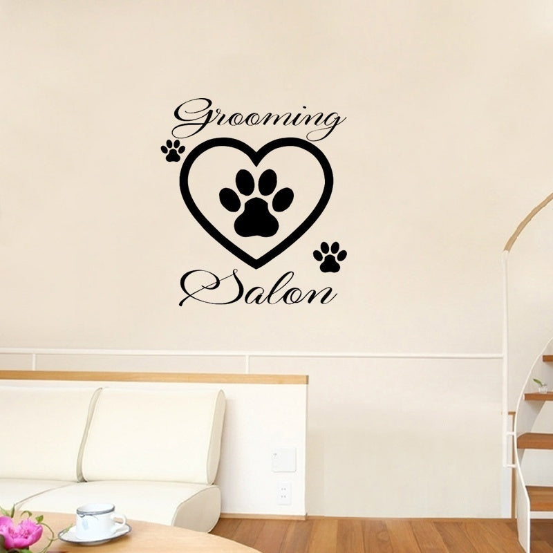 Hot Dog Wall Decals Grooming Salon Decal Vinyl Sticker Pet Shop Decor