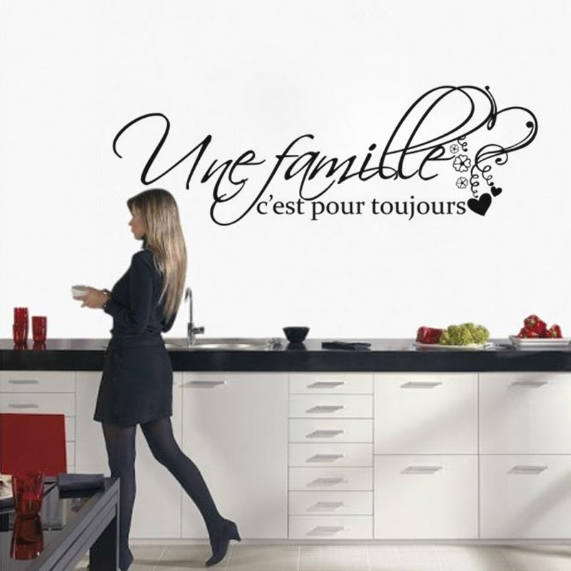 New Brand French family quotes wall sticker for living room home Decor