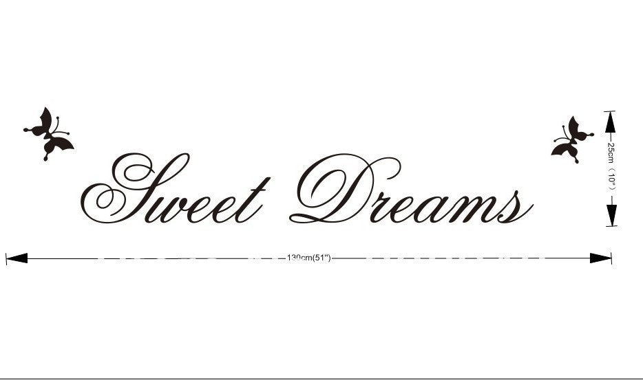Hot English Quote''SWEET DREAMS ''Vinyl Wall Decals Removable Waterpoof Wall Sticker Manufacture