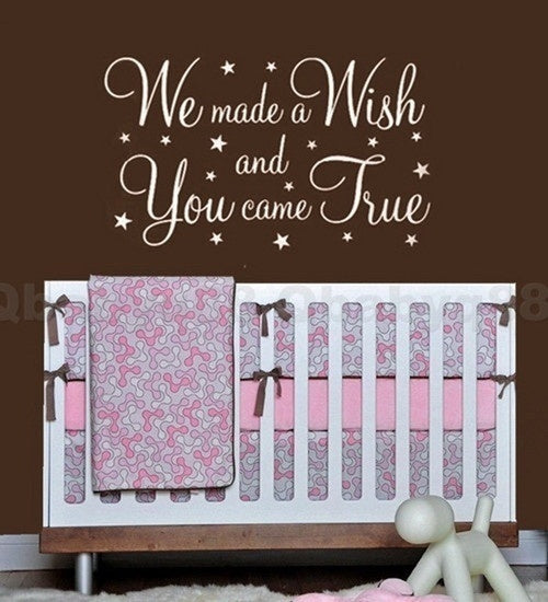 New Fashion "we made a wish" Engraving PVC Vinly wall sticker wall decal for livingroom bedroom