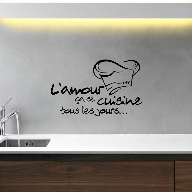Fashion Wall Sticker Sticker Muraux Citation L'amour Ça Se Cuisine Decor