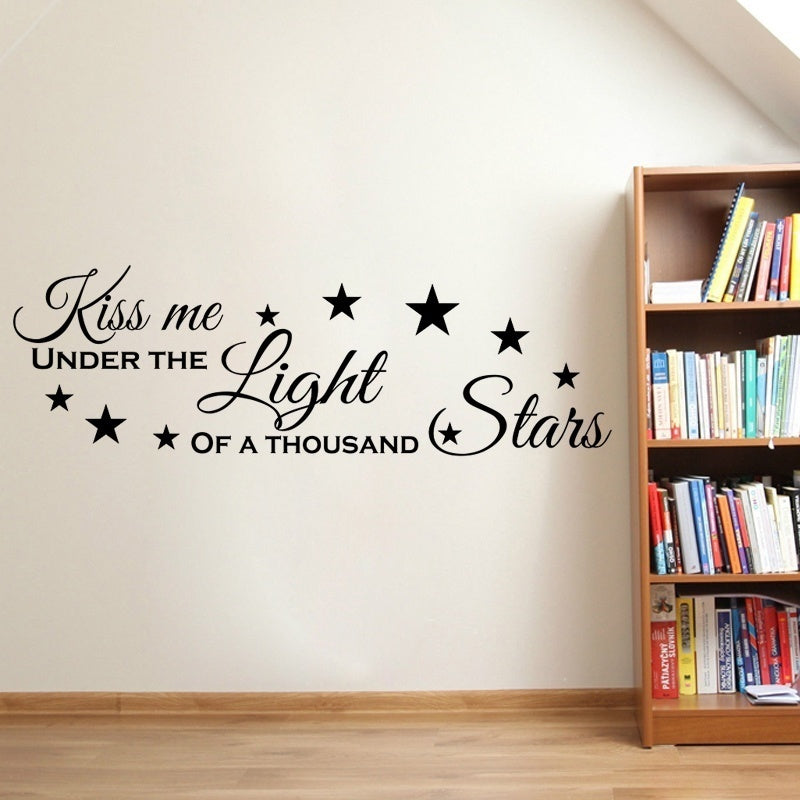 New Fashion Kiss Me Under The Light Of A Thousand Stars PVC Wall Decals