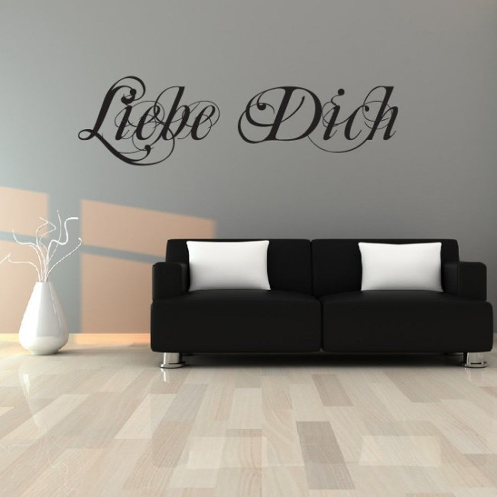 High-quality Liebe Dich Wansticker Wandtattoo Ziat Kunst Wall Sticker Friend Wall Art wallpaper for living room home decor