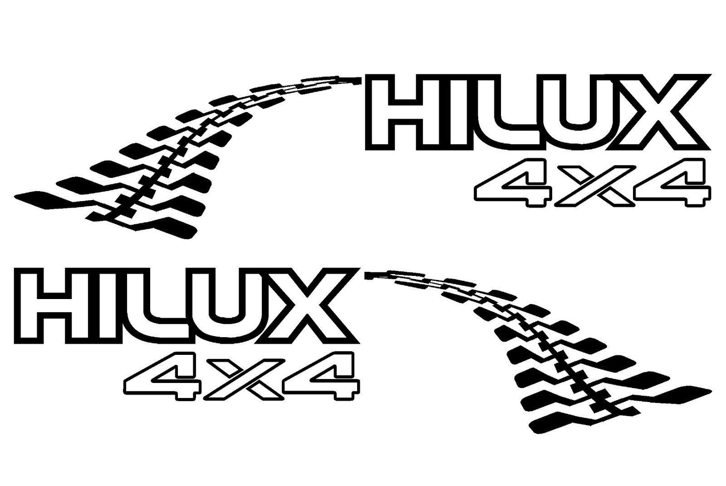 High-quality HILUX 4x4 Tyre Tracks MN Ute Canopy Bullbar Sticker PAIR 300mm