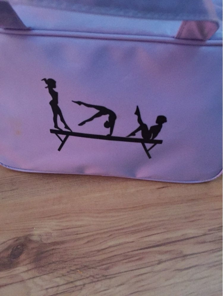 New Fashion 12*9.1CM Three Girls Gymnastics Balance Beam Of Car Stickers Cartoon Vinyl Decals