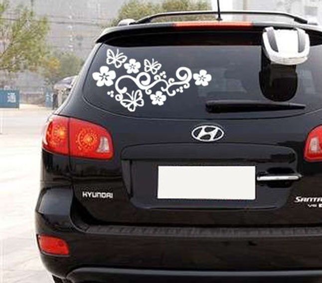New Brand Cover Scratches Flower Vine Butterfly Lace Car Personality Landscaping PVC Car Sticker