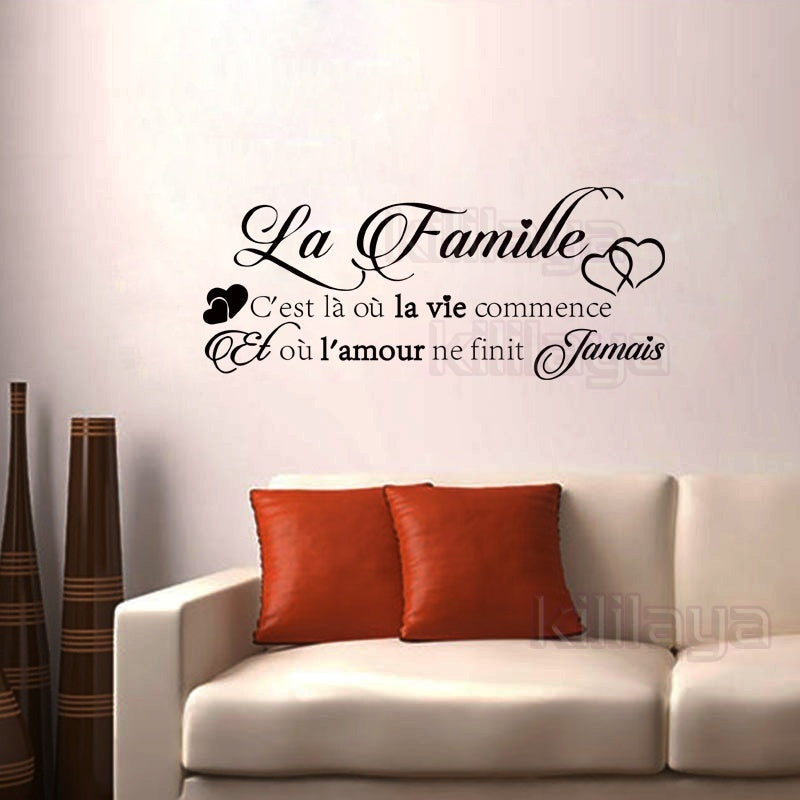 New Hot La Famille Sticker Mural Autocollant-grande Taille(70cmx30cm)