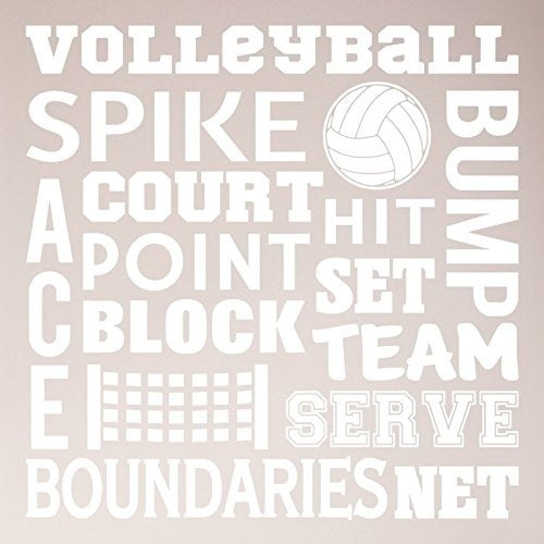 2018 NEW Volleyball Sports Sayings Collage Spike Team Serve Set Net Wall Decal Sticker Art Mural Home Decor Quote