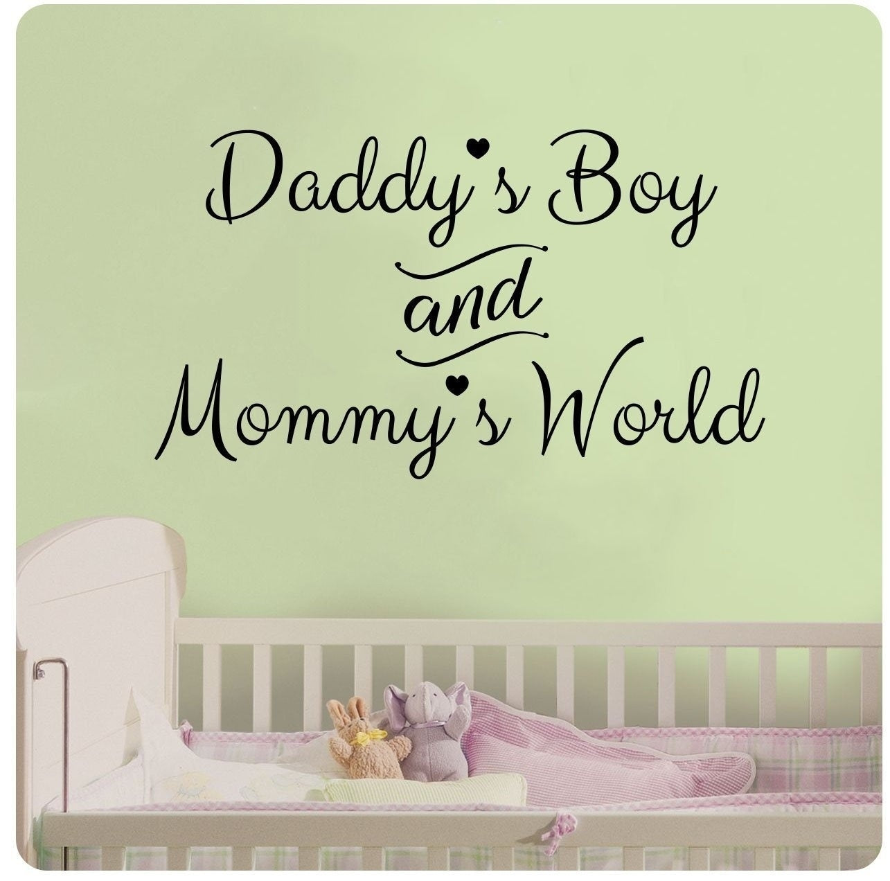 New Brand Daddy's Boy and Mommy's World Wall Decal Sticker Art Mural Home Decor Quote Baby Nursery