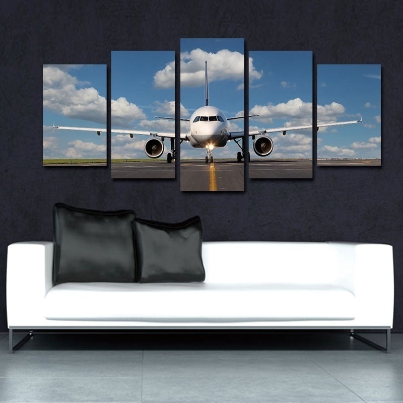 New Hot able Modern Wall Art Painting Living Room Bedroom Home Decor 5 Panel Landscape Skyline Artwork Giclee Canvas Prints Airplane Pictures Paintings on Canvas